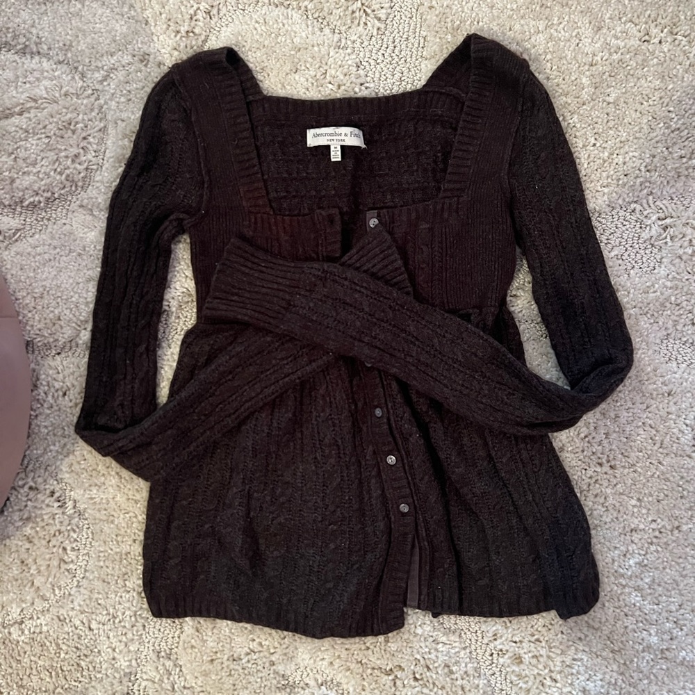 Vintage Brown Abercrombie and Fitch Babydoll Sweater